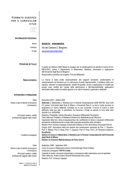 Curriculum scientifico - Università degli studi di Bergamo