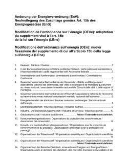 Liste der st&auml;ndigen Vernehmlassungsadressaten