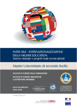 Scarica la Brochure - Universit&agrave; Cattolica del Sacro Cuore