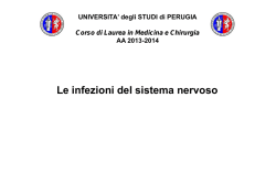 Le infezioni del sistema nervoso - Universit&agrave; degli Studi di Perugia