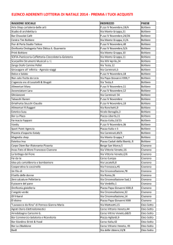 Elenco negozi aderenti