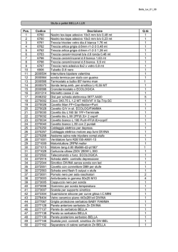 Stufa a pellet BELLA LUX Pos. Codice Decrizione Q.tà 1 6760