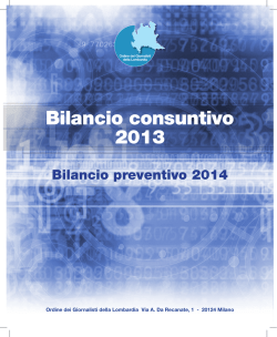 Bilancio consuntivo 2013