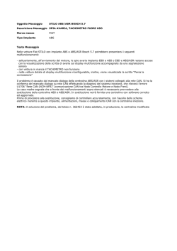 Oggetto Messaggio STILO ABS/ASR BOSCH 5.7 - AM