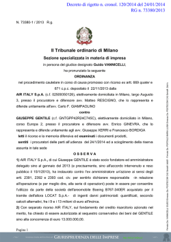 scarica la sentenza - Giurisprudenza delle imprese