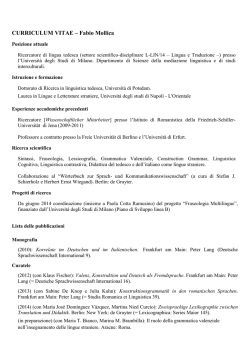 Fabio Mollica - Università degli Studi di Milano