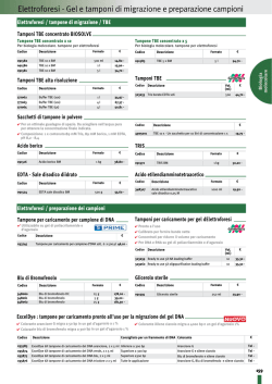 Elettroforesi - Gel e tamponi di migrazione e