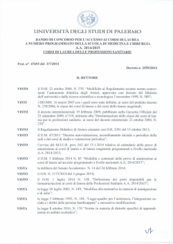 Bando - Universit&agrave; di Palermo