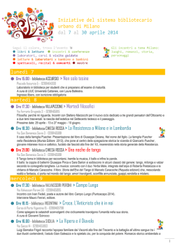 Iniziative del sistema bibliotecario urbano di Milano