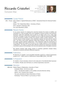 Riccardo Cristoferi - SISSA People Personal Home Pages