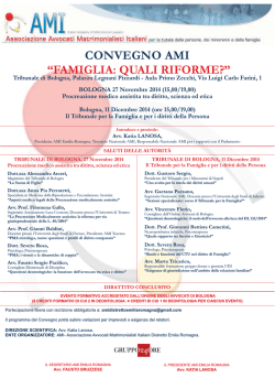 CONVEGNO AMI “FAMIGLIA: QUALI RIFORME?”