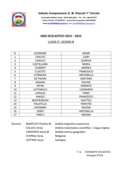 ANO SCOLASTICO 2014 &ndash; 2015 - Istituto Comprensivo SM Pascoli