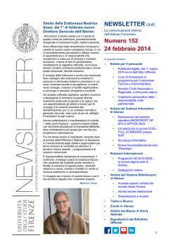 Newsletter - Universit&agrave; degli Studi di Firenze