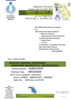 Comunicato Ufficiale COGP n. 05-14