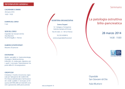 La patologia ostruttiva bilio-pancreatica