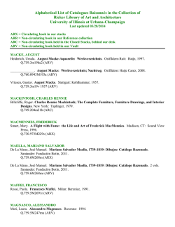 Alphabetical List of Catalogues Raisonnés in the Collection of