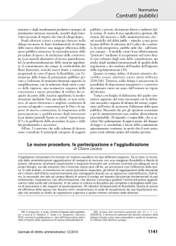 Le nuove procedure, la partecipazione e l