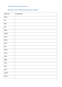 2^ scientifico, esercizi nomenclatura composti binari