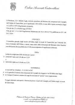 convocazione elezioni coa - Ordine Avvocati Castrovillari