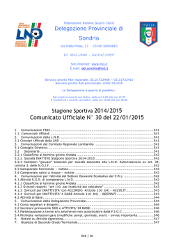 Comunicato ufficiale N.23