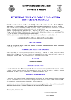 istruzioni operative - Comune di Montescaglioso