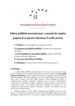 Per una riforma delle Publiche Amministrazioni &ndash; Nuova