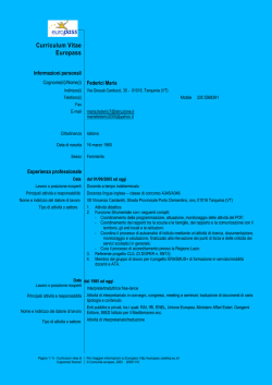 Curriculum vitae - IIS VINCENZO CARDARELLI Tarquinia