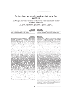 Contact laser surgery in treatment of vocal fold paralysis