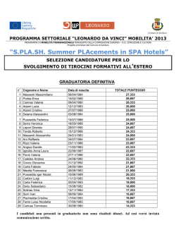 GRADUATORIA DEFINITIVA SPLASH