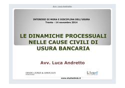 Avv. Andretto - usura bancaria