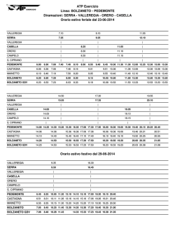 Tabella 1 - La Polcevera