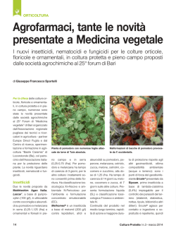 Agrofarmaci, tante le novità presentate a Medicina vegetale