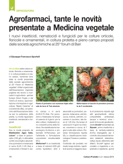 Agrofarmaci, tante le novit&agrave; presentate a Medicina vegetale
