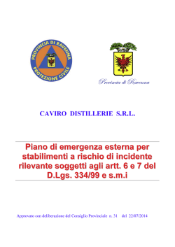 Documento tecnico Caviro distillerie
