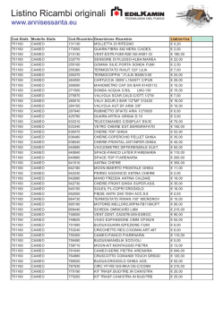 Listino ricambi Edilkamin Cameo