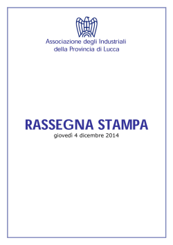 Rassegna Stampa 4 dicembre 2014