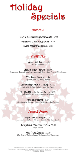 Christmas Day Menu 2014