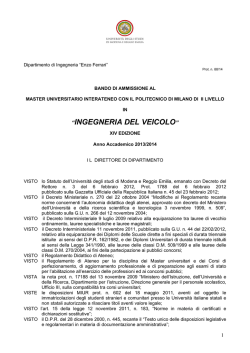 Bando completo (formato PDF) - Universit&agrave; degli studi di Modena e