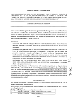 esito gara - Comune di Santa Teresa di Riva