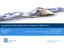 Certificazione Affidabilit&agrave; Doganale e di sicurezza AEO