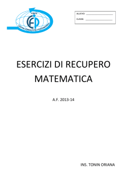 ESERCIZI DI RECUPERO MATEMATICA