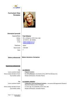 Curriculum vitae - Istituto Comprensivo Fino Mornasco