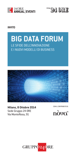 BIG DATA FORUM - Il Sole 24 Ore