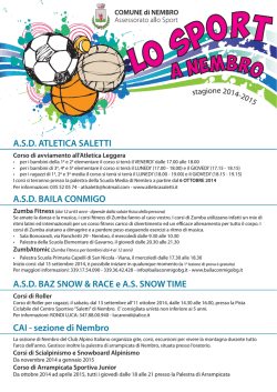 A.S.D. ATLETICA SALETTI A.S.D. BAILA CONMIGO A.S.D. BAZ