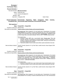 Europass Curriculum Vitae - Universit&agrave; degli Studi di Urbino