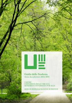 Guida dei Corsi 2014 e 2015 - Universit&agrave; delle Tre Et&agrave; UNITRE