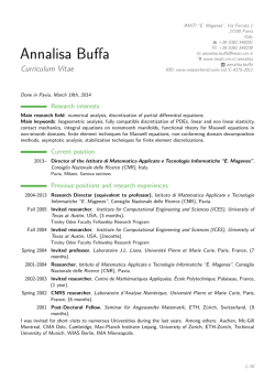 Annalisa Buffa &ndash; Curriculum Vitae