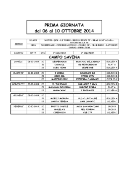 calendario girone di andata 2014/2015