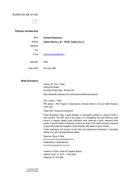 Curriculum Vitae - Doctoral School in Life and Health Sciences