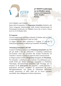 3&deg; Conferenza ISTFP
